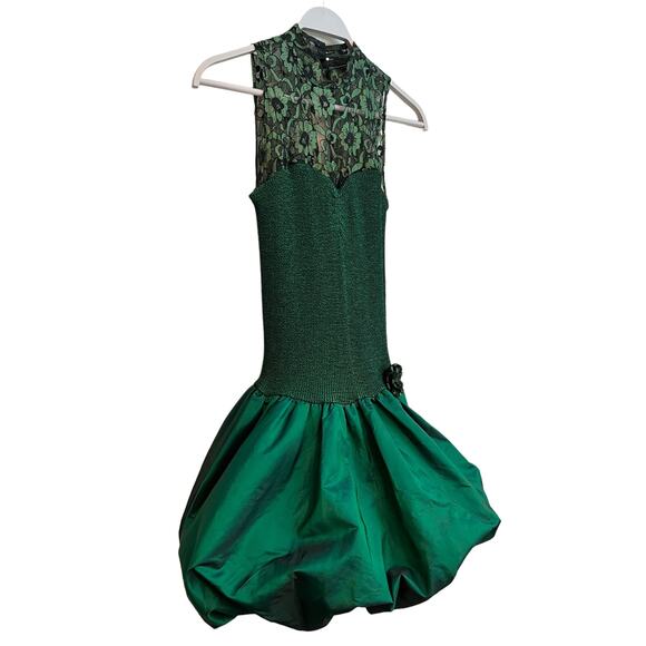 All That Jazz Vintage Emerald Green Dress Size: 3 / 4 (Small) 90's 80's Prom - Picture 3 of 7